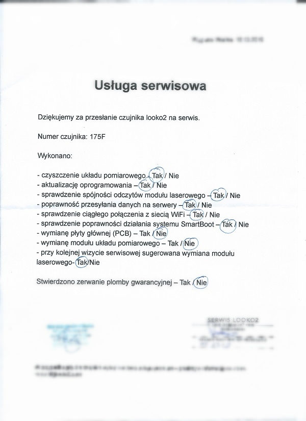 Serwis Czujnika w Miedzianej Górze koło Kielc